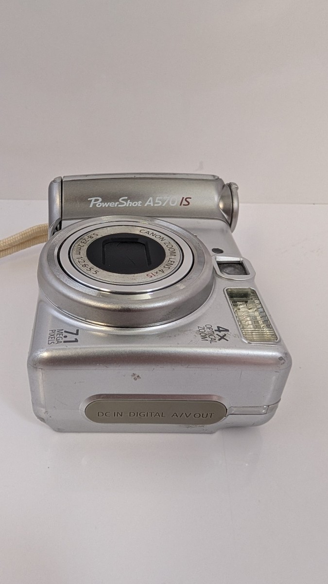 Canon PowerShot A570 IS 7.1MP Digital Camera + Cords For Parts