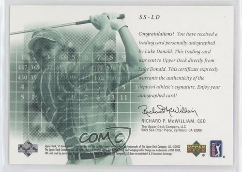 2002 SP Game Used Edition Green /25 Luke Donald #SS-LD Rookie Auto RC - Picture 2 of 3