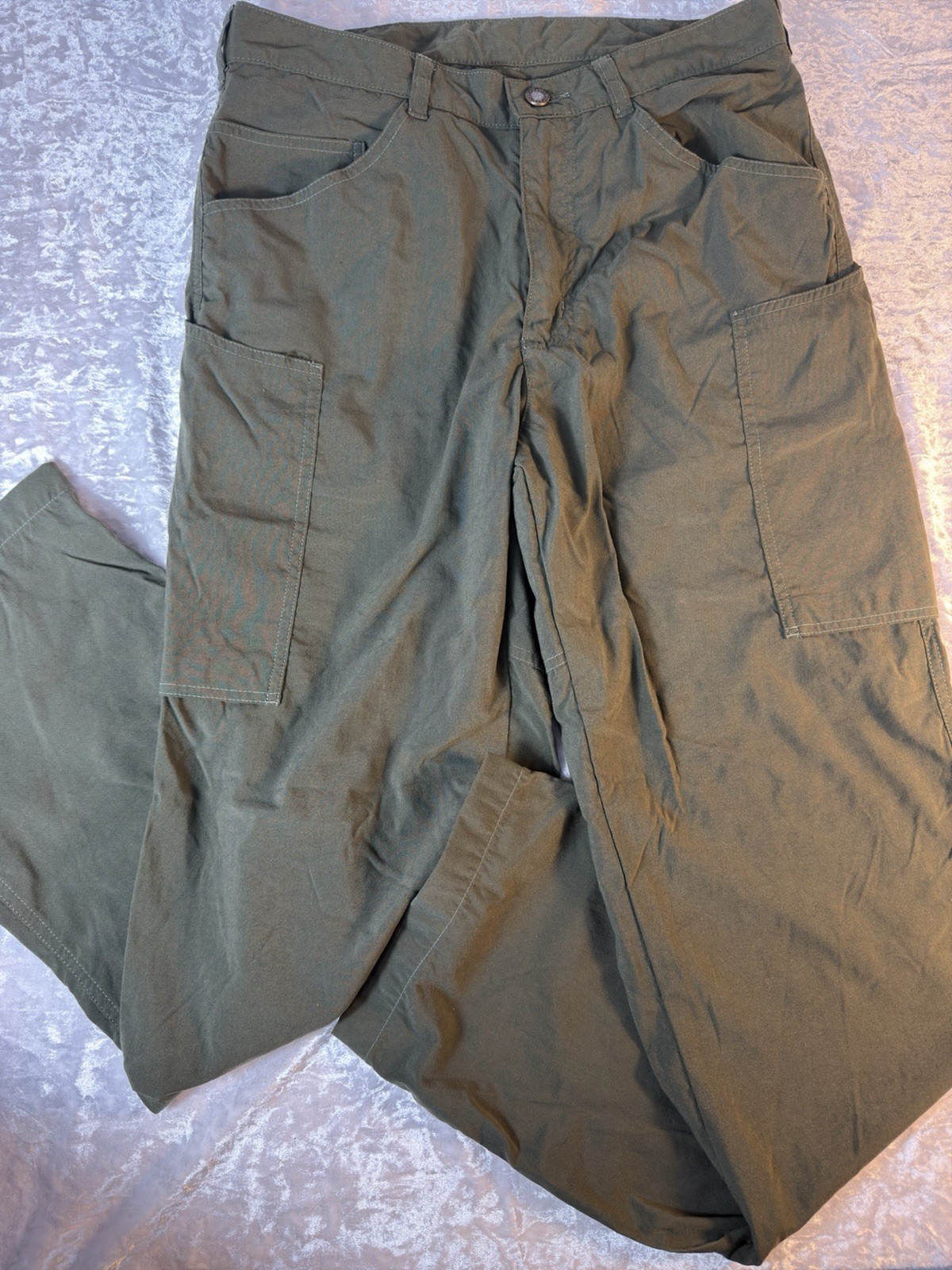 Patagonia Cargo Pants Mens 32 Green Nylon Hiking Gorpcore Outdoor Workwear