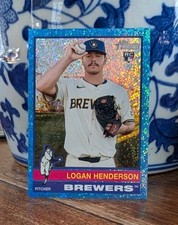 Logan Henderson 2025 Topps Heritage High Number Blue Sparkle Rookie Card - NM/MT