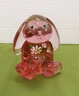 Fenton Glass Rose Sitting Floppy - Ear Rabbit Hand Painted by KS Buskrib