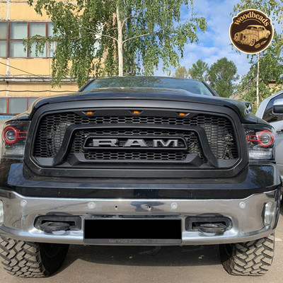 Raptor Style Front Grille W/Lights & Letters for 2013-2018 Dodge Ram 1500