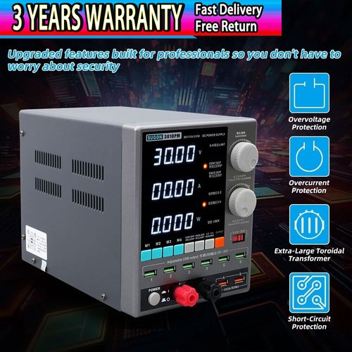 SUGON 3010PM 30V 10A DC Power Supply Regulated Power Supply 220V for Repair - Picture 6 of 6