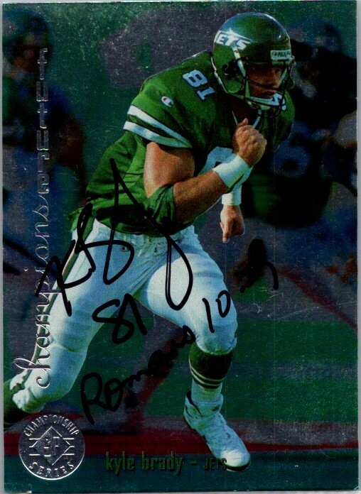 1995 -Kyle Brady- Upper Deck SP Autograph/Signed/Auto Rookie Card #34 NY Jets