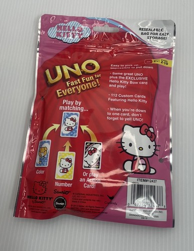 Rare 2012 HELLO KITTY UNO Card Game Cardinal Exclusive "Hello Kitty Bow" Rule - Picture 3 of 3