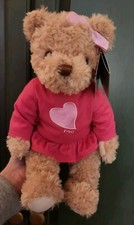 FAO Sitting Bear Pink Heart Bow 2012 Toys R Us Plush Stuffed Animal Valentine's