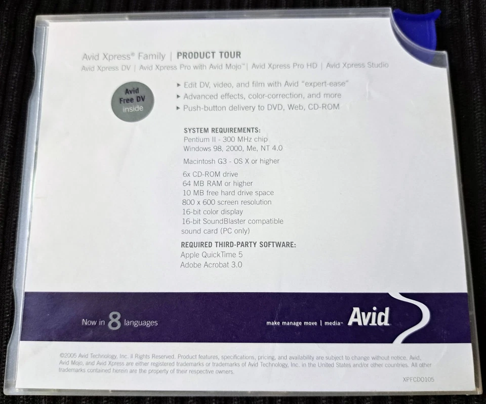 AVID Xpress Family Product Tour Software CD, 2005, Includes AVID Free DV, MacWin - Image 2 of 4