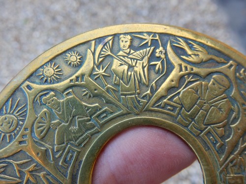 ANTIQ ORNATE CHINOISERIE CHINESE STYLE  LAMP SCONCE 75 MM DIAMETER HIGH QUALITY  - Picture 7 of 7