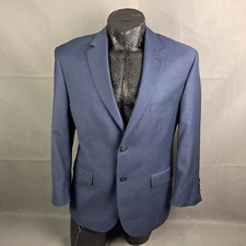 Jos A Bank Travelers Collection Sportcoat 42S Mens Tailored Fit Blue Wool Blazer