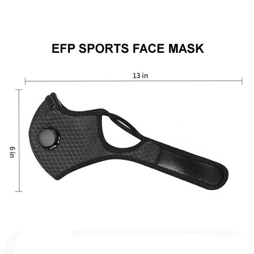 EFP Grey Dust Sports Face Cover Breathable for Outdoor Activities + 1 Filter - Bild 6 von 7