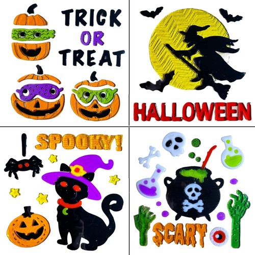 Pegatinas de gel para ventana de Halloween esqueleto espeluznante gel aterrador pegatinas decoración de vidrio - Imagen 26 de 27