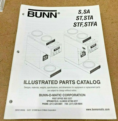 Bunn S,SA,ST,STA,STF,STFA Series Coffee 