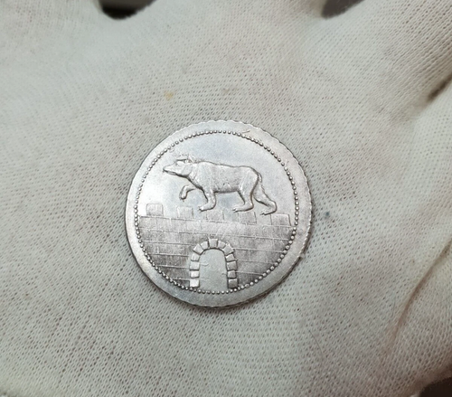 Anhalt Bernburg 1806 2/3 Thaler Aunc Taler Silver Coin Germany Bear On The Wall - Picture 5 of 9