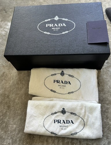 PRADA Italy 38 Vernice Amarena Deep Grey/Black 2 Tone Suede 794 - VG - Picture 10 of 10