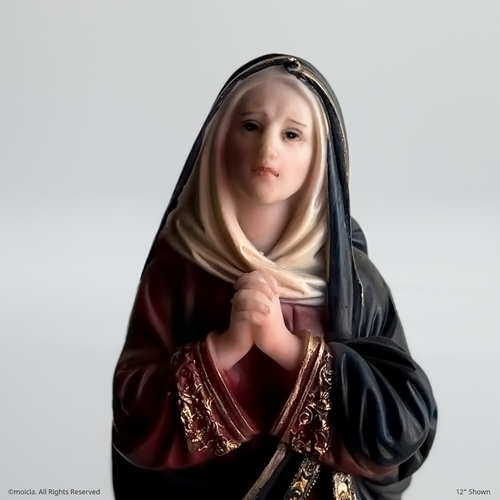 moicla - Our Lady of Sorrows Statue - 12" Catholic Figurine | Virgen Dolorosa - Picture 5 of 5