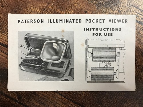 Vintage Paterson Illuminated Pocket Viewer In Case For 2" x 2" Slides UNTESTED - Picture 3 of 17