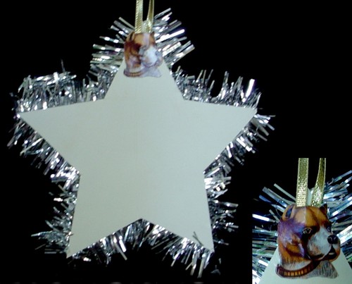 CHRISTMAS STAR ORNAMENT LARGE HANDMADE ANTIQUE SCRAP CHILDREN DRESDEN TRIM TINSE - Picture 4 of 4
