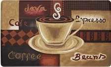 ANTI-FATIGUE NON SLIP FLOOR MAT (18"x30") PVC, COFFEE CUP & COFEE TYPES, Achim