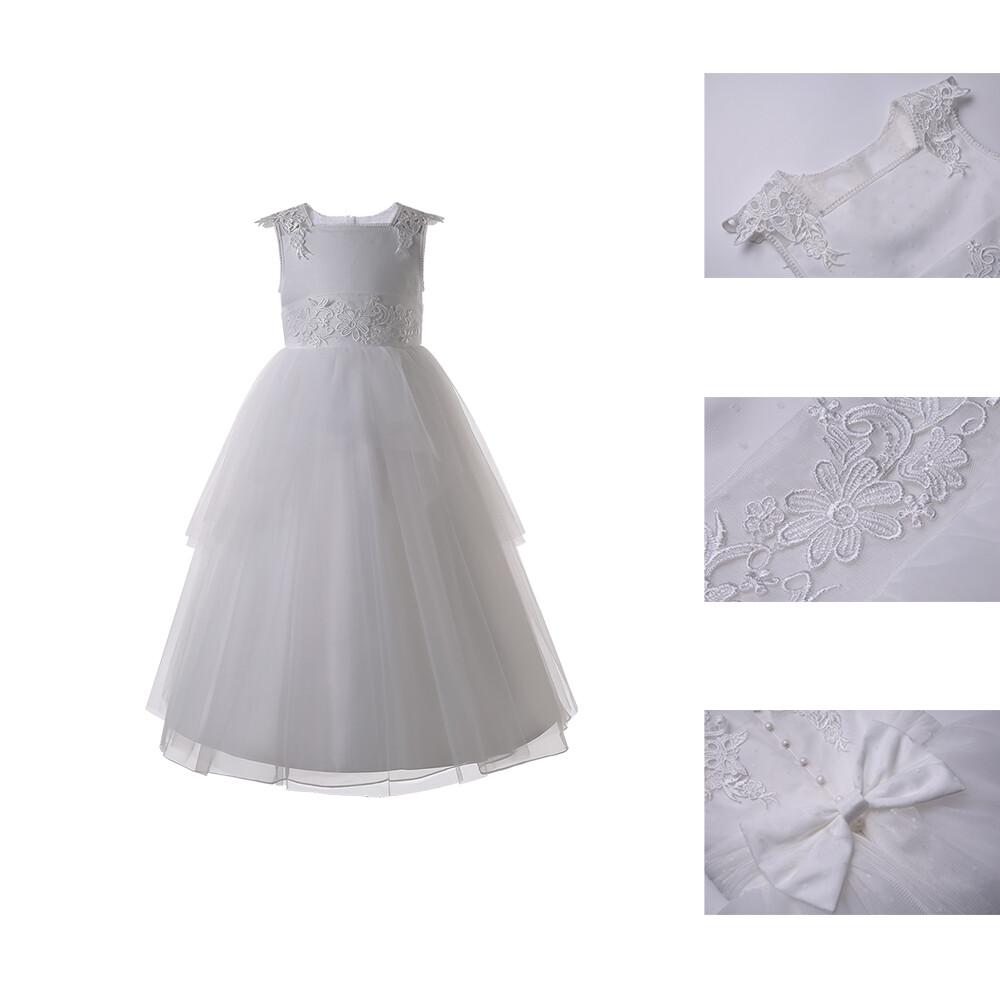 Vestido de ceremonia para bebés y niñas pequeñas, talla 4-14 vestido bordado