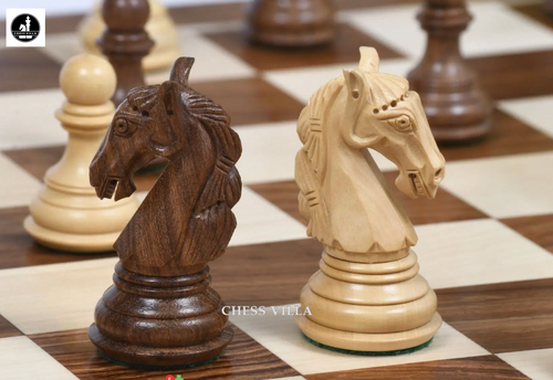 Combo de Juego de Ajedrez de Lujo Caballero Colombiano de 3.8′′ - Piezas en Palo de Rosa Dorado - Imagen 6 de 10