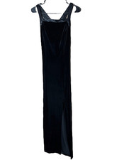 Vintage Rampage Black Velvet Maxi Dress Size 7