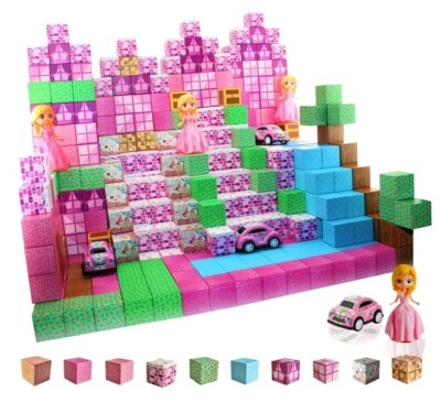 Magnetic Blocks - Princess Castle 112 Polar Cubes Frozen Toys, Quick Shipping