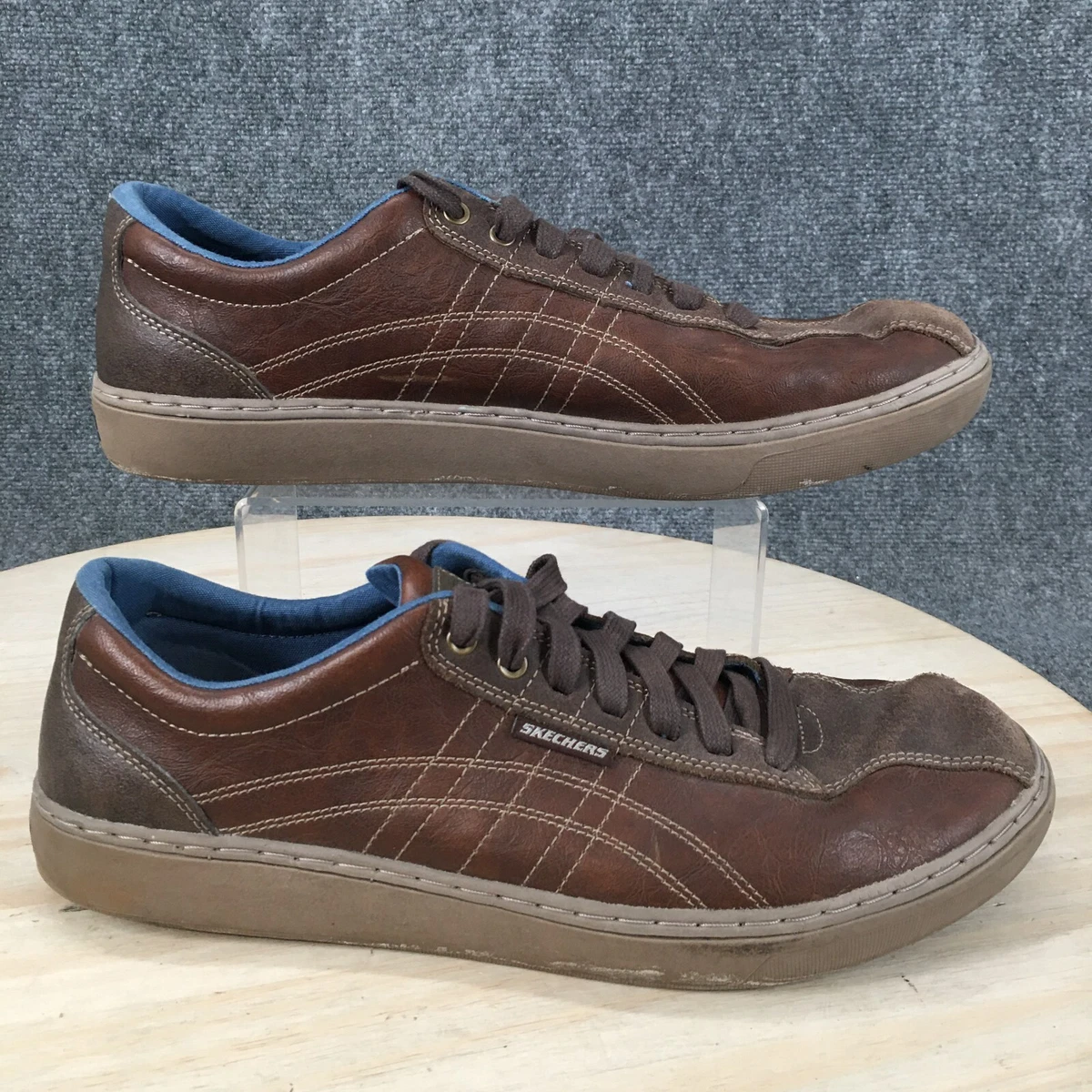 Skechers Shoes Mens 13 Eleno Casual Lace Up Oxford Sneakers 64673 Brown | eBay