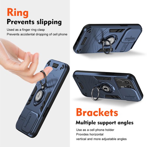 For Motorola Edge 50 Ultra, Luxury Camera Slide Cover Ring Holder Magnetic Case - Picture 18 of 25
