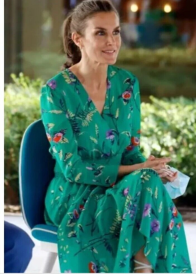 Maje handkerchief Green floral dress size 2 aso queen letiza | eBay