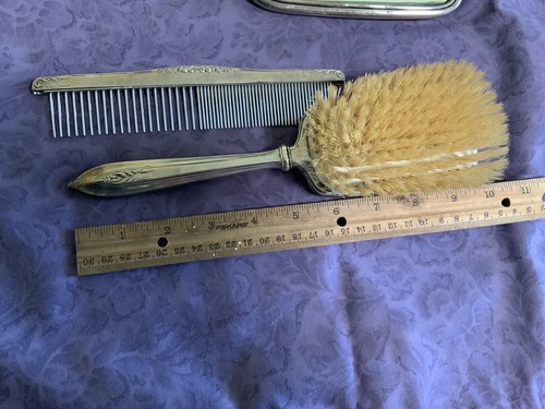 Antique / VIntage BIRKS STERLING SILVER DRESSER SET, Mirror Brush Comb - Picture 7 of 8