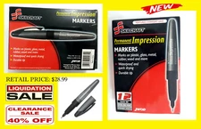 BOX OF 12 PC SKILCRAFT 7520-01-520-3153 PERMANENT IMPRESSION ULTRA FINE MARKERS