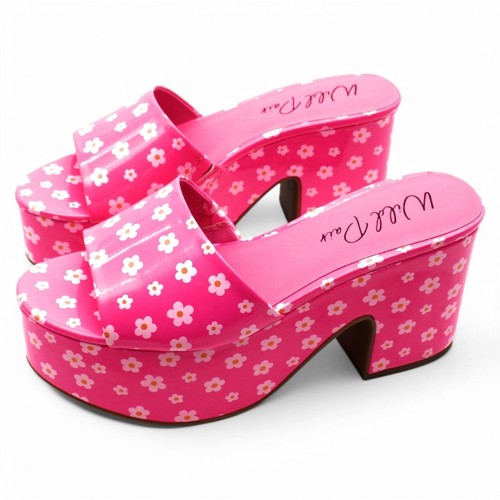 Wild Pair Womens Melborne Patent Floral Print Platform Sandals (Size 9.5) - Bild 4 von 7