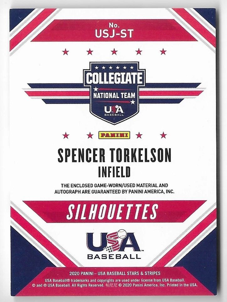 Spencer Torkelson 2020 USA Stars & Stripes Autograph Bat Relic #USJST /49 Rookie - Image 2 of 2