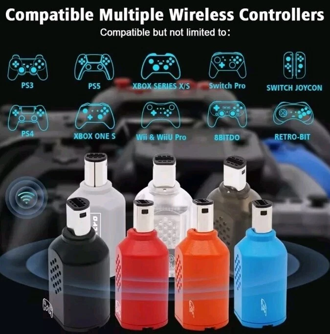 Gamecube Wireless Controller & Wii Bluetooth Receiver Wavebird Blue Retro UK - Image 4 of 4