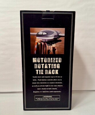 Motorized Battery Operated Rotating Tie Rack Up to 45 Ties or Belts - New in Box