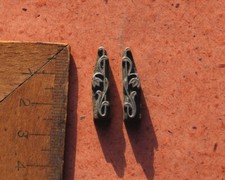 2x brass ornament bookbinding gilding bookbinder embossing Art Nouveau snowdrop