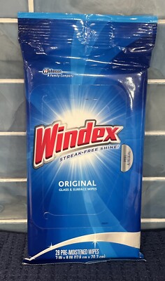 WINDEX Original Glass & Surface Wipes 28 Count Pack Windows NOS Discontinued