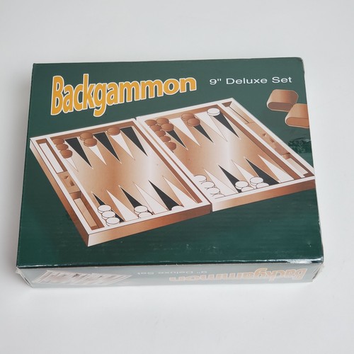 Backgammon Tan Map Case 9” Deluxe Set Brand New Sealed - Picture 2 of 3