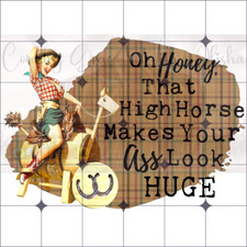 Sublimation Print High Horse Western Ready to Press Heat Transfer