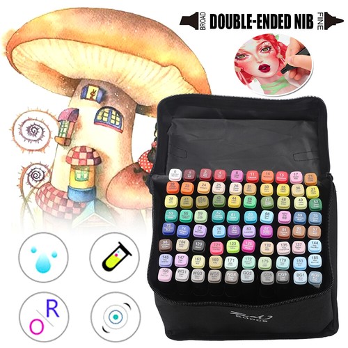 80 Farben Marker Set,Permanent Marker Stifte Set Doppelspitzen Touch Filzstifte! - Bild 23 von 24