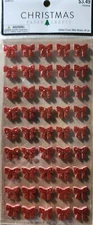 Glitter Foam Mini Bows Stickers - 45 PC- Christmas Paper Crafts - T13