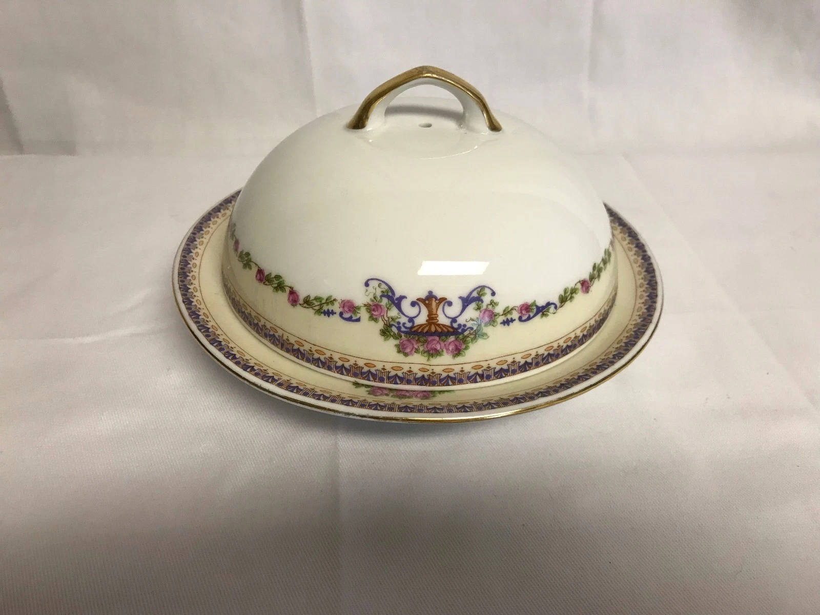 Victoria Czechoslovakia "DORSET" ~ Round Butter Dish (3 Piece)
