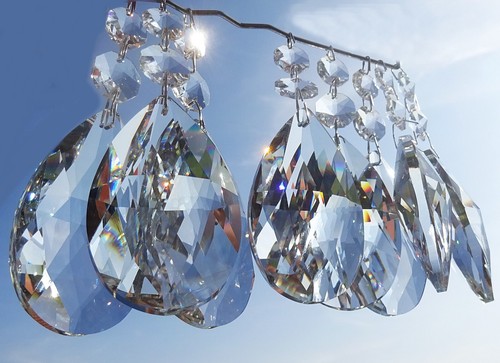 Oval geschnittene Glaskristalle Träneprismen Perlen Kronleuchter Lichttröpfchen Vintage - Bild 51 von 69