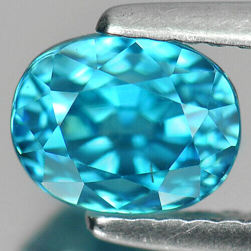 Blue Zircon 2.38 Ct. VVS Oval Shape 6.9 x 5.4 x 5.8 Mm Natural Gemstone Cambodia - Picture 1 of 4