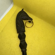 VTG 1970s/1980s Resin Horse Head Bust Shoehorn Brush 12" Black Made Japan