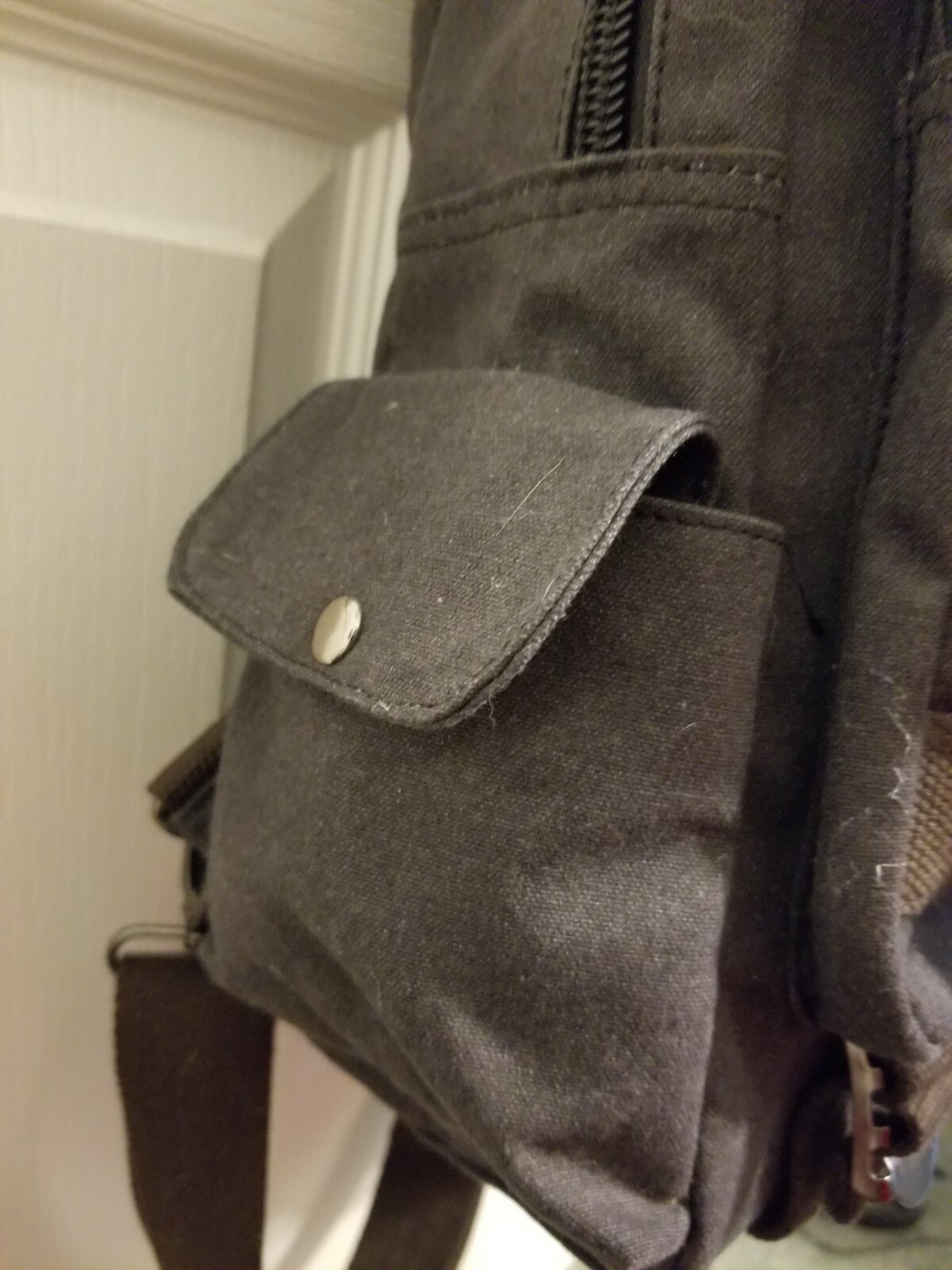 Canvas Backpack Gray Multipurpose - image 9