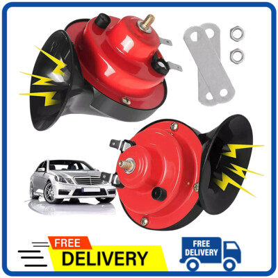 2PCS 300DB 12V Universal Waterproof Air Horns Kit, Car Snail Double Horn