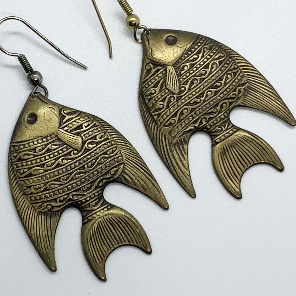 GOLDFISH CRACKERS Earrings Orange Fish Dangle Drop