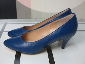 Exquisit Pumps Damenschuhe High Heels Denim Blau 80s Truevintage Echt Leder Nos Ebay