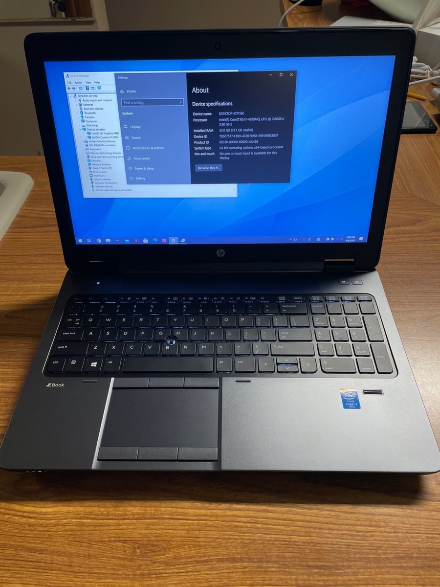 ノートパソコン HP Zbook 15 G2 Core i7 32GBジャンク品 Hp Zbook 15 G2- intel i7 - 32gb Ram - 256gb M.2 Workstation NVIDIA
